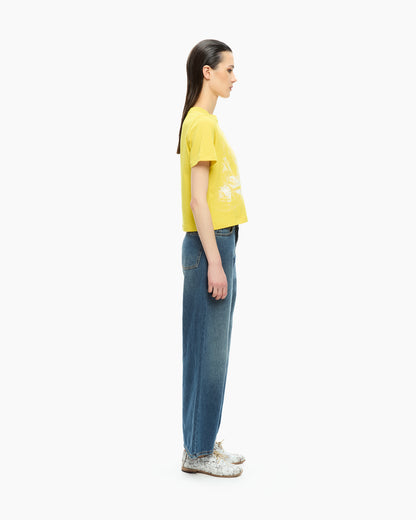 MLO T-shirt girocollo con stampa GIALLO