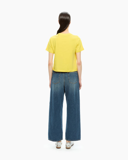 MLO T-shirt girocollo con stampa GIALLO