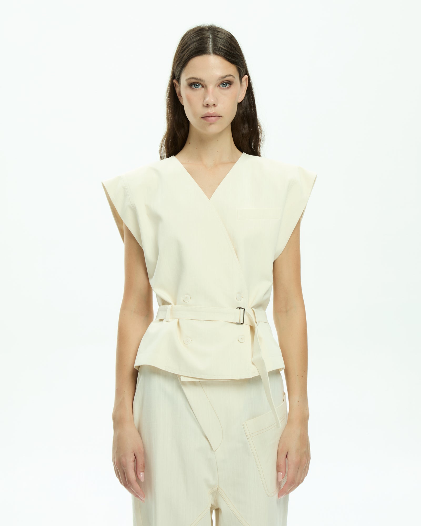 MLO Gilet con scollo a V BIANCO