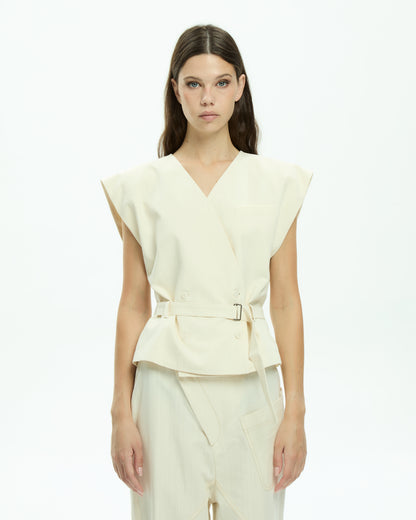 MLO Gilet con scollo a V BIANCO