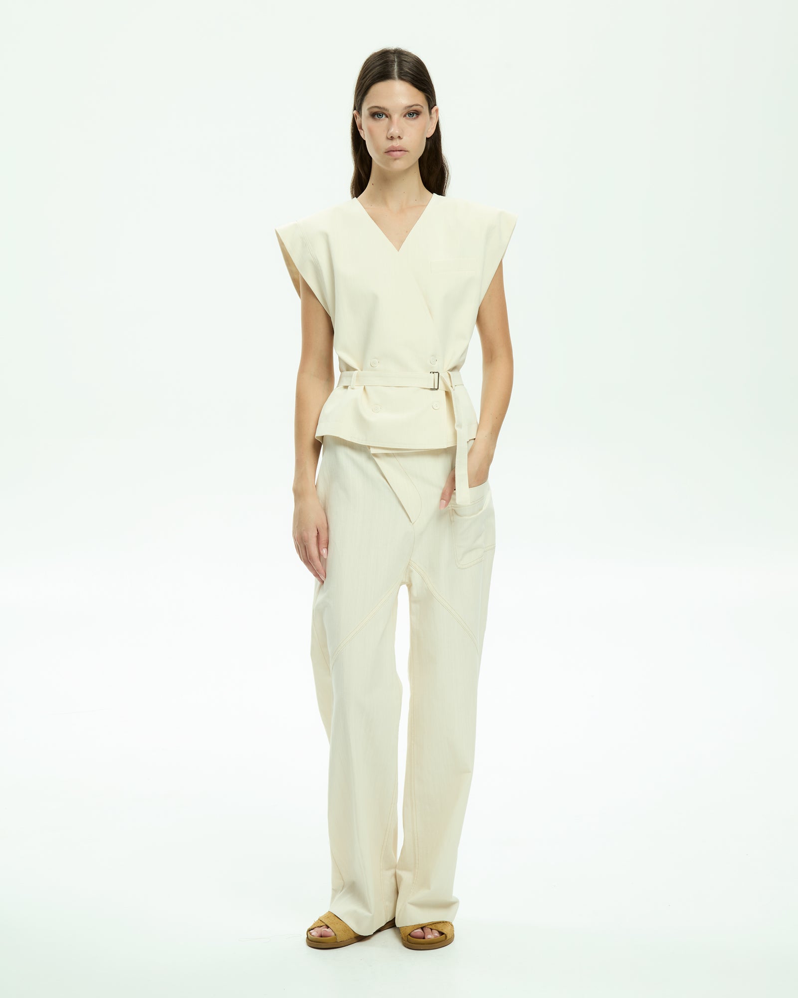 MLO Gilet con scollo a V BIANCO