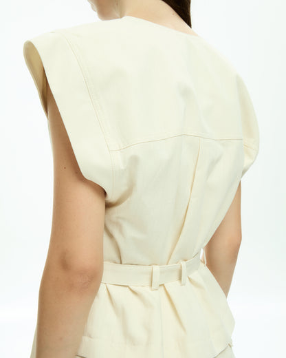 MLO Gilet con scollo a V BIANCO