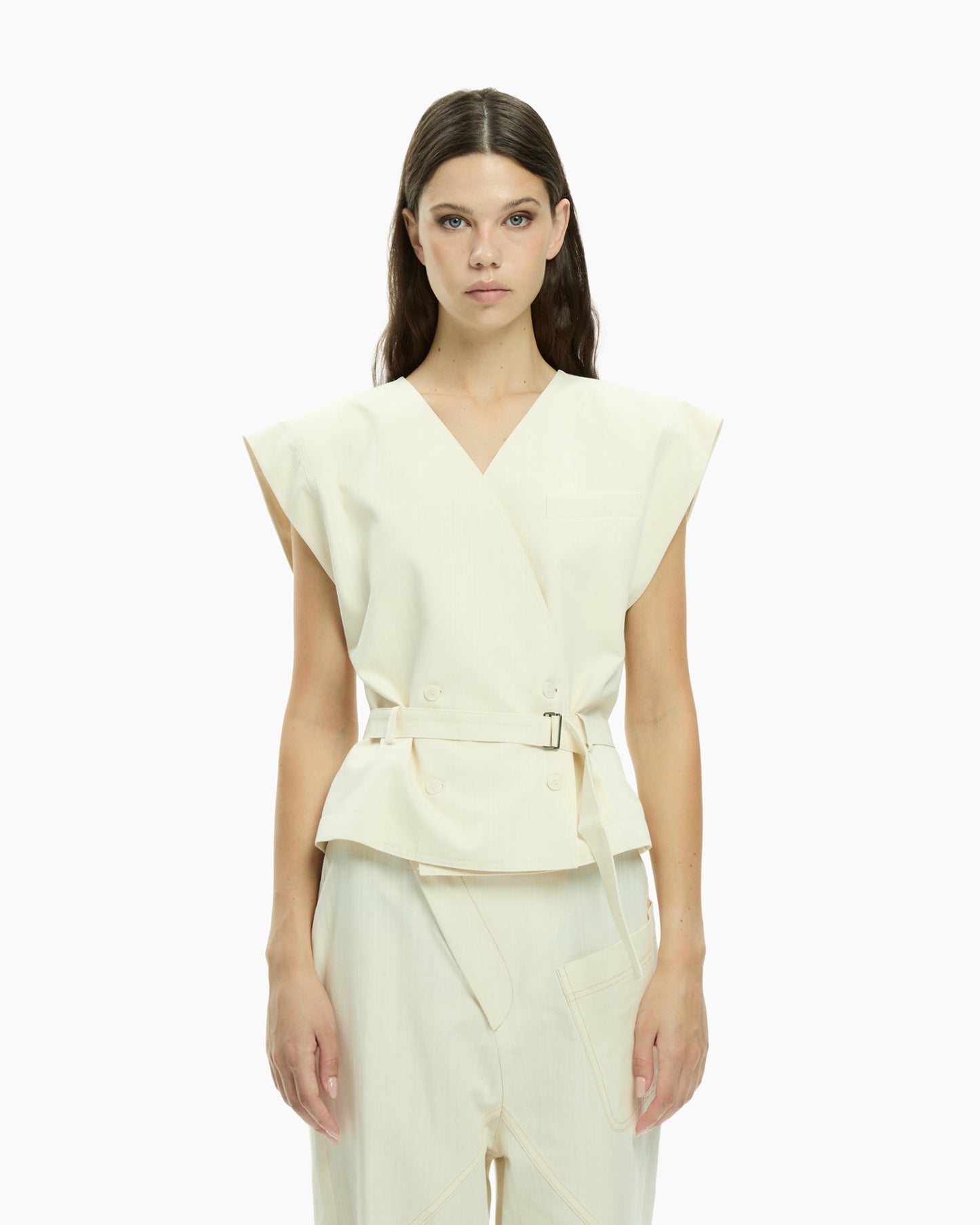 MLO Gilet con scollo a V BIANCO