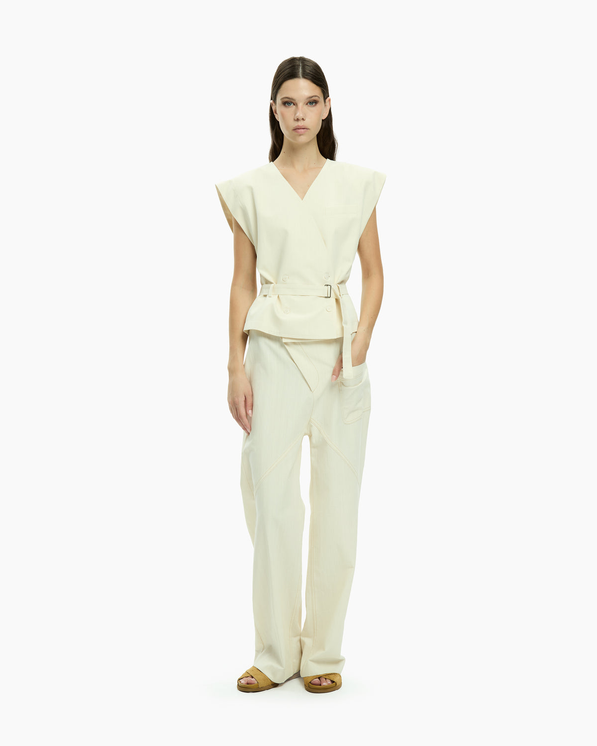 MLO Gilet con scollo a V BIANCO
