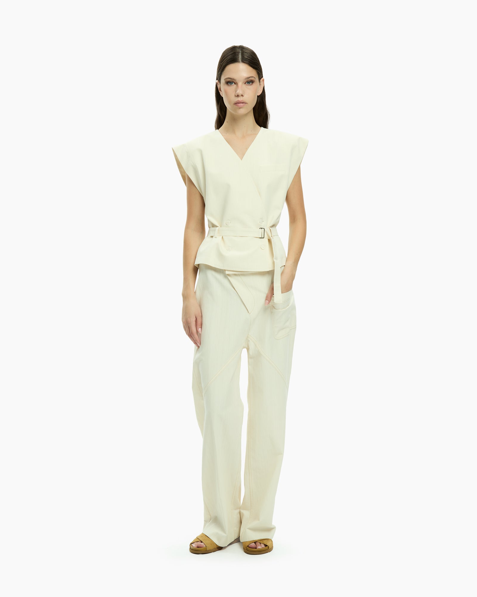 MLO Gilet con scollo a V BIANCO