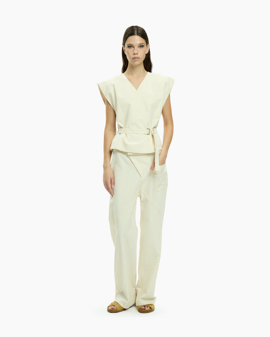 MLO Gilet con scollo a V BIANCO