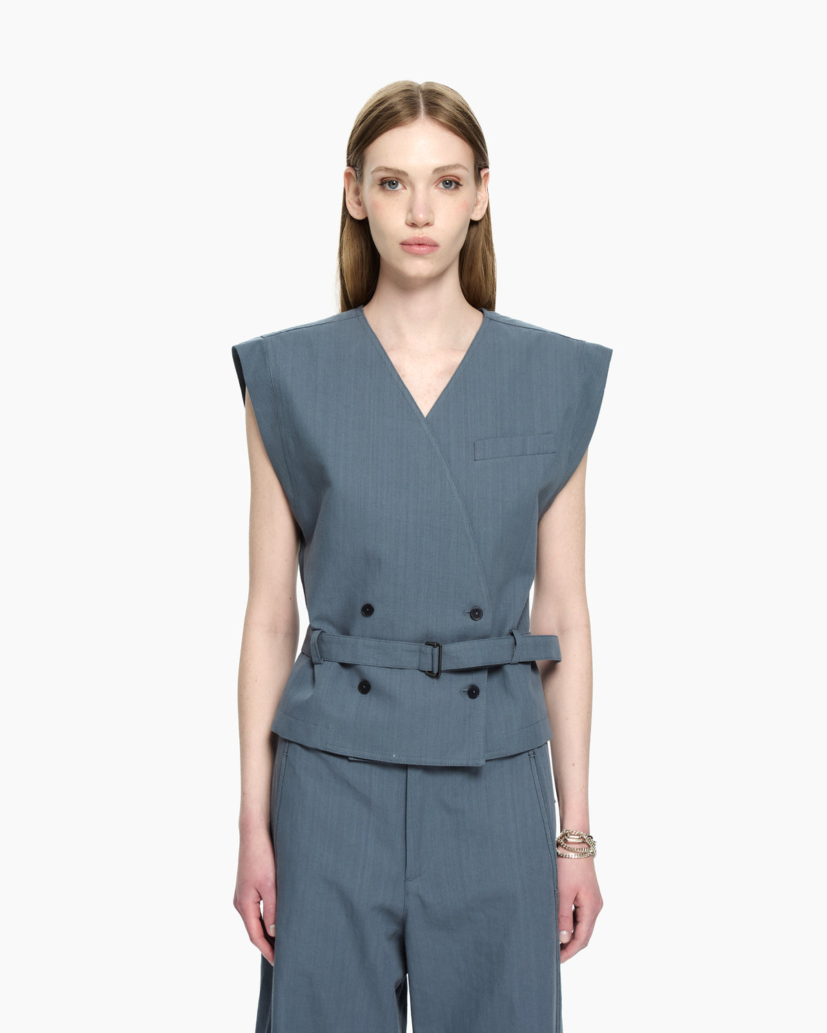 MLO Gilet con scollo a V CELESTE