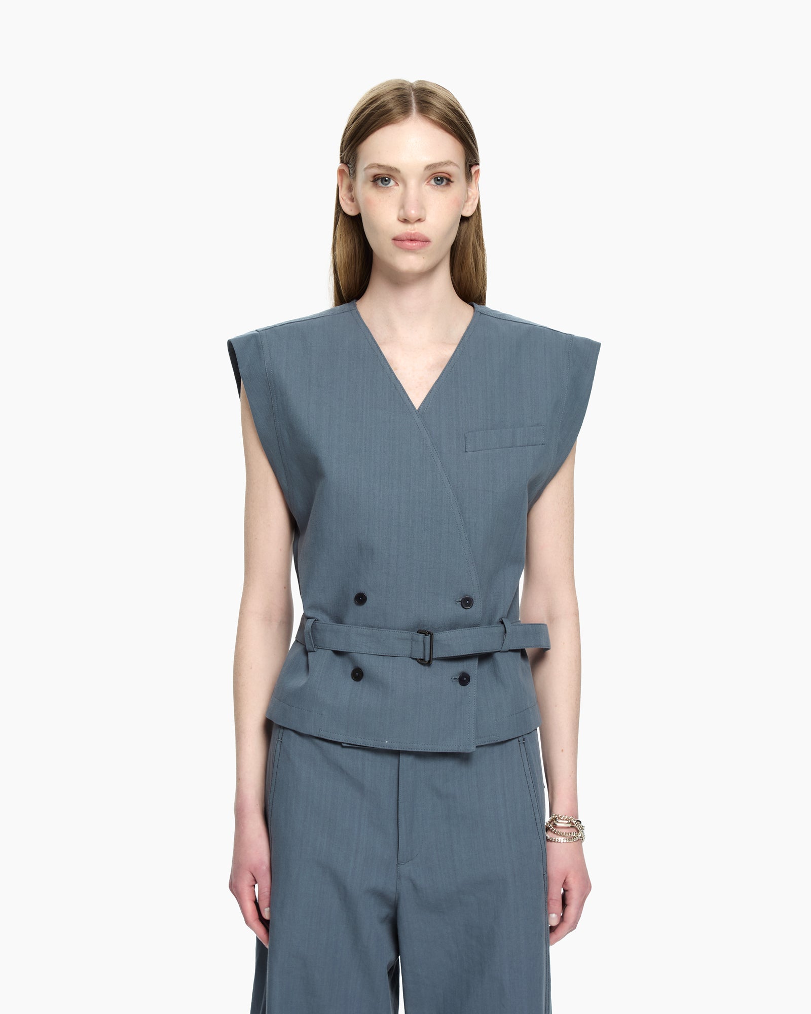 MLO Gilet con scollo a V CELESTE