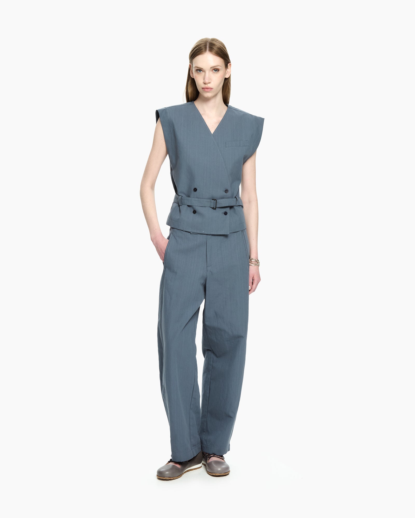 MLO Gilet con scollo a V CELESTE