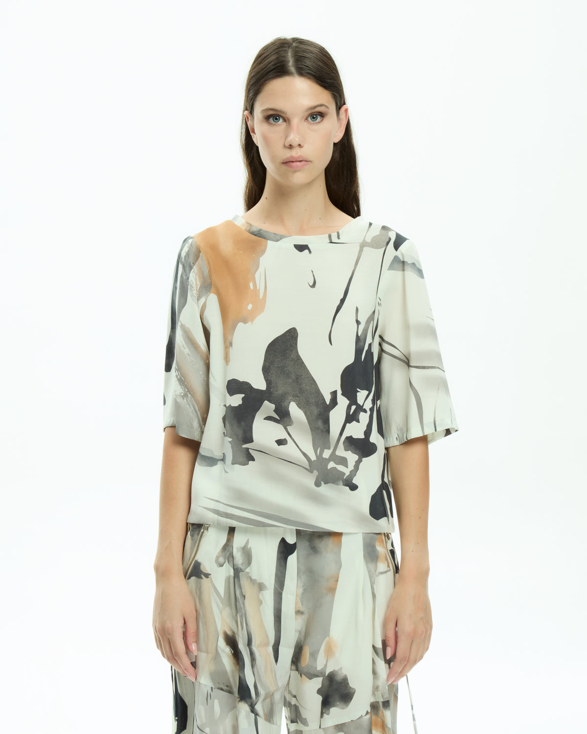 MLO Blusa con stampa astratta  MULTICOLOR
