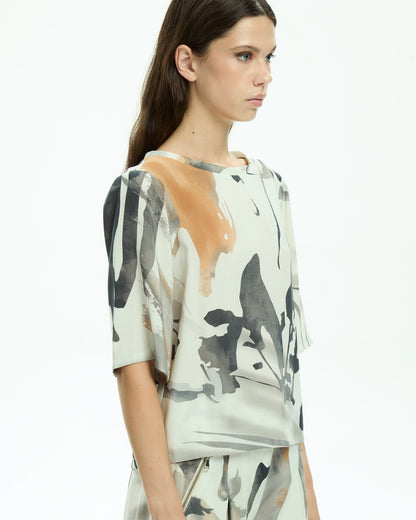 MLO Blusa con stampa astratta  MULTICOLOR