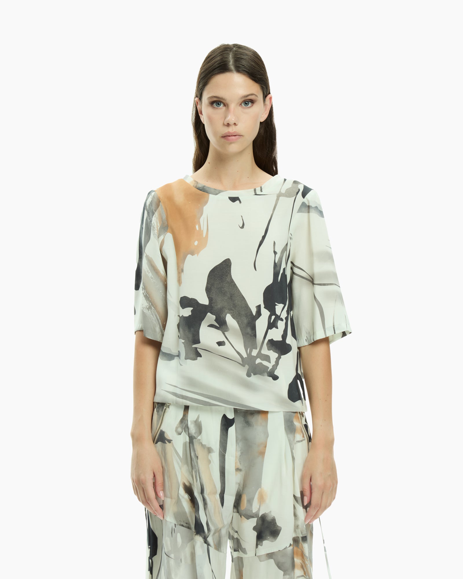 MLO Blusa con stampa astratta  MULTICOLOR