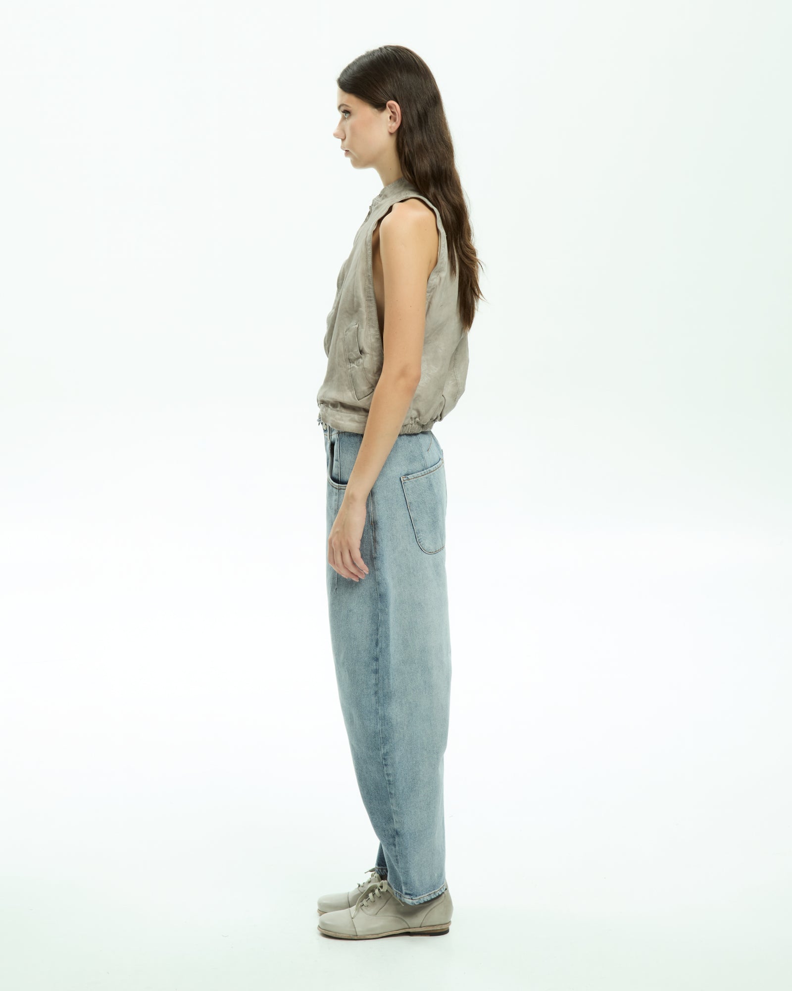 MLO Gilet smanicato con zip  GRIGIO