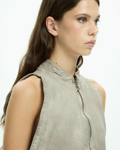 MLO Gilet smanicato con zip  GRIGIO