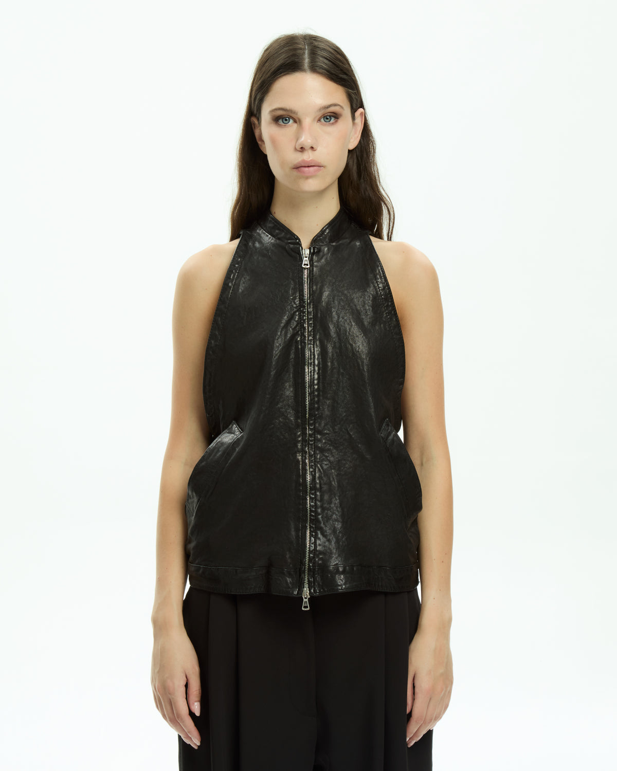 MLO Gilet smanicato con zip  NERO