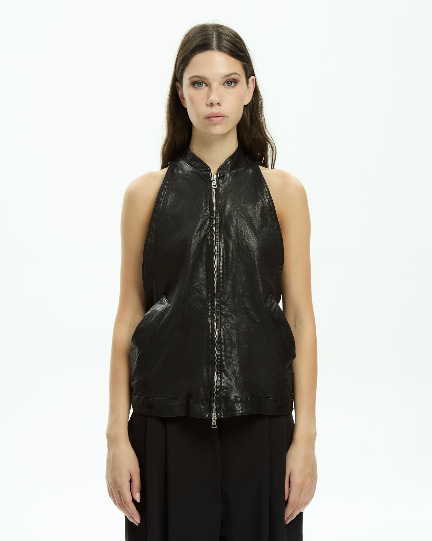 MLO Gilet smanicato con zip  NERO
