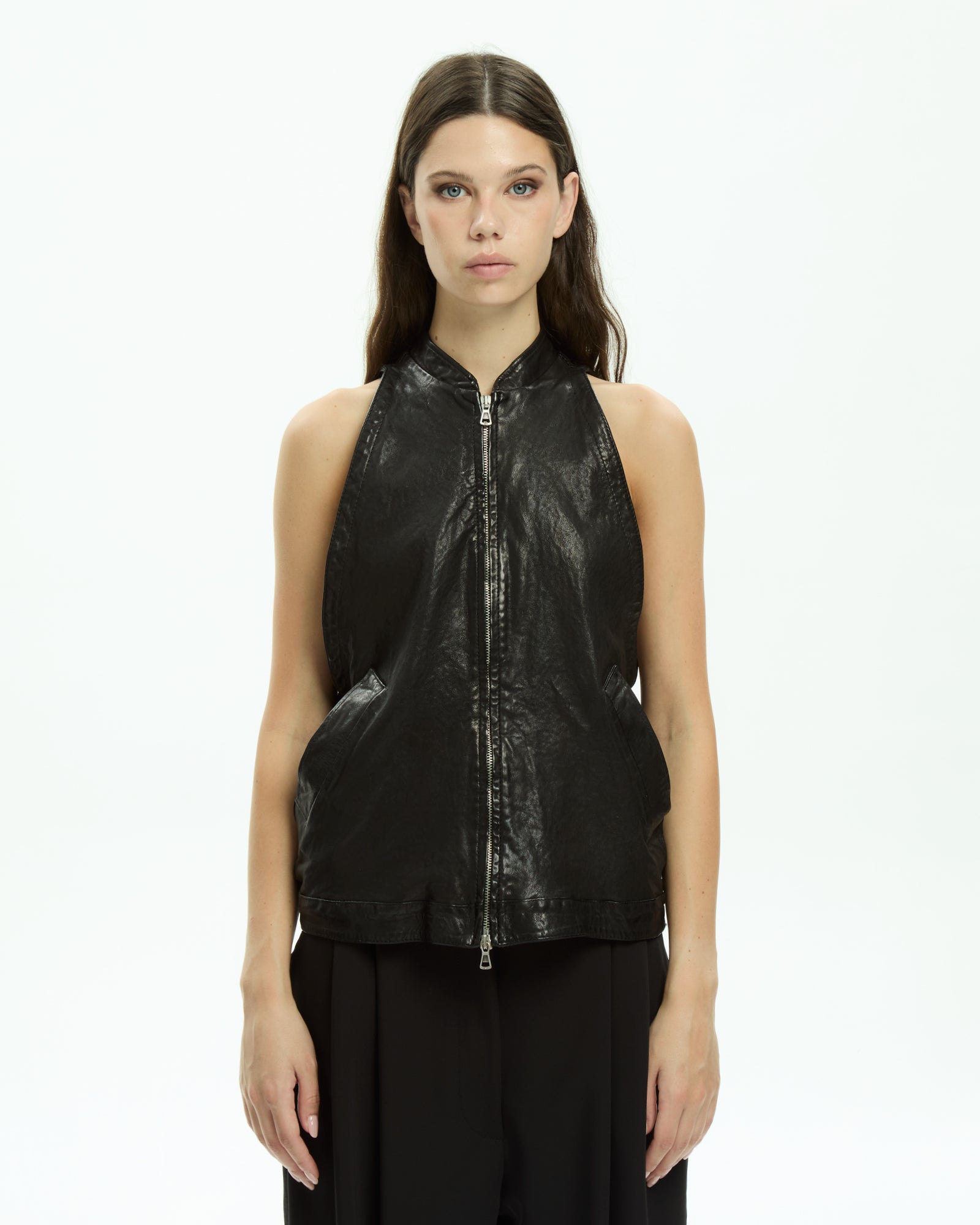 MLO Gilet smanicato con zip  NERO
