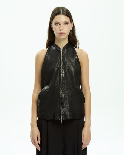 MLO Gilet smanicato con zip  NERO
