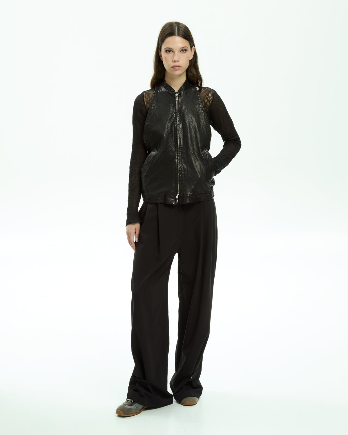 MLO Gilet smanicato con zip  NERO