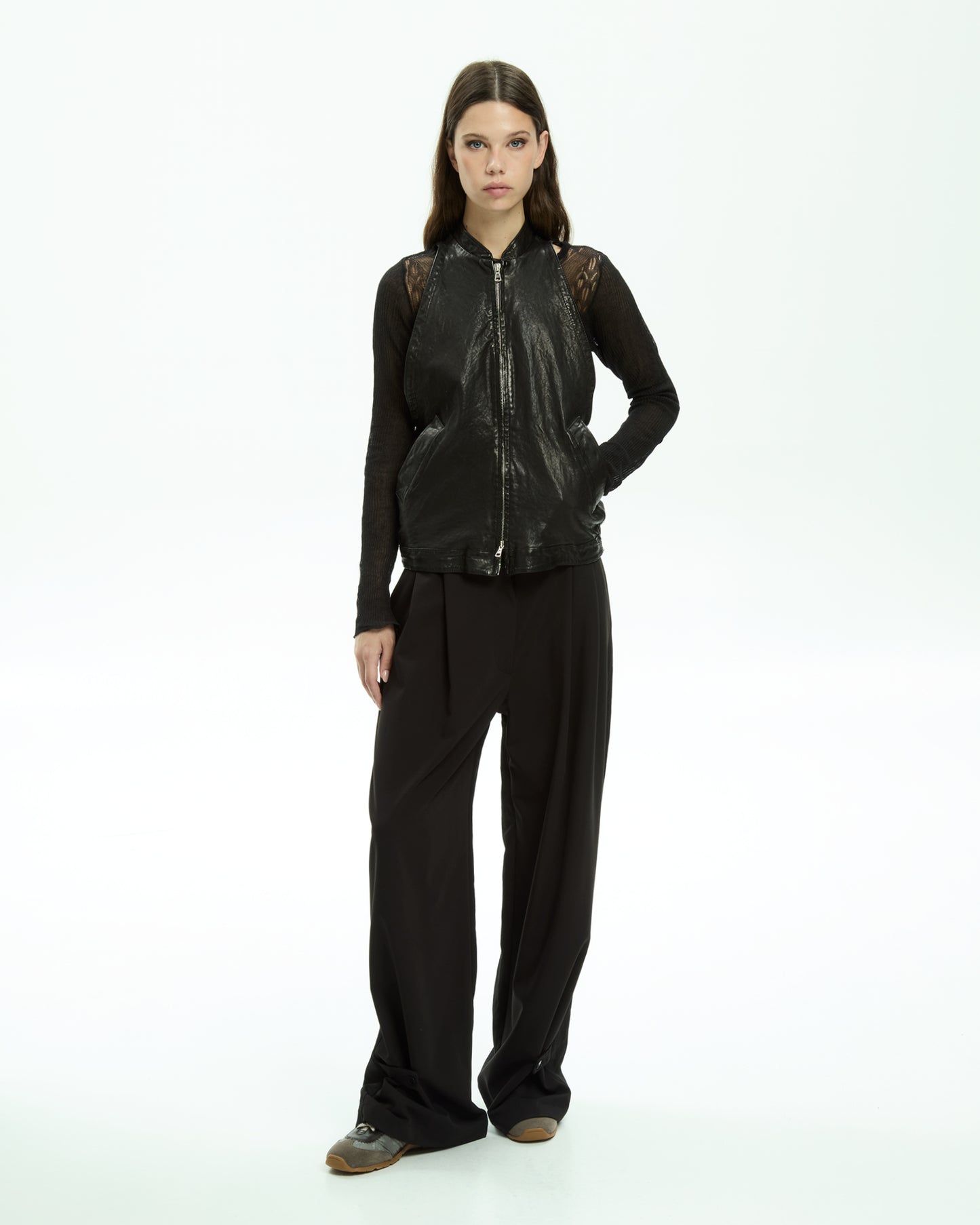 MLO Gilet smanicato con zip  NERO