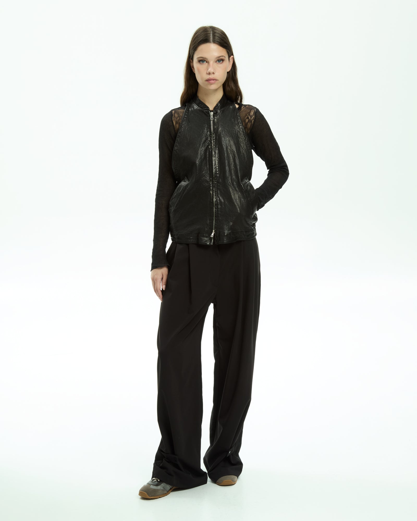 MLO Gilet smanicato con zip  NERO