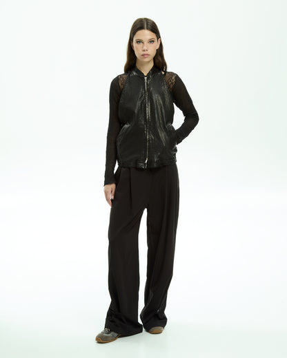 MLO Gilet smanicato con zip  NERO