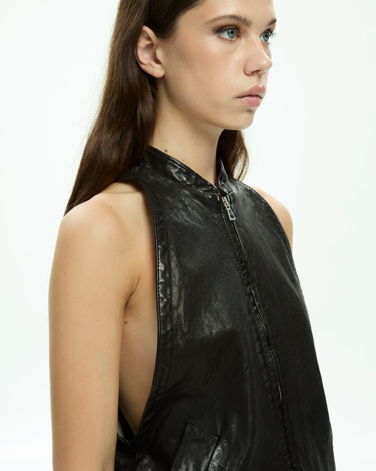 MLO Gilet smanicato con zip  NERO