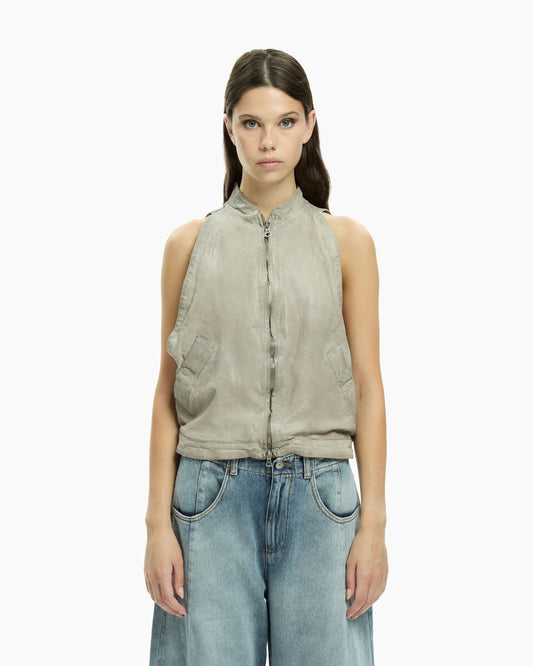 MLO Gilet smanicato con zip  GRIGIO