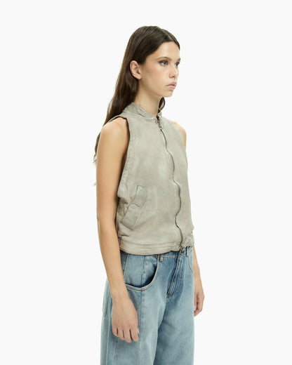 MLO Gilet smanicato con zip  GRIGIO