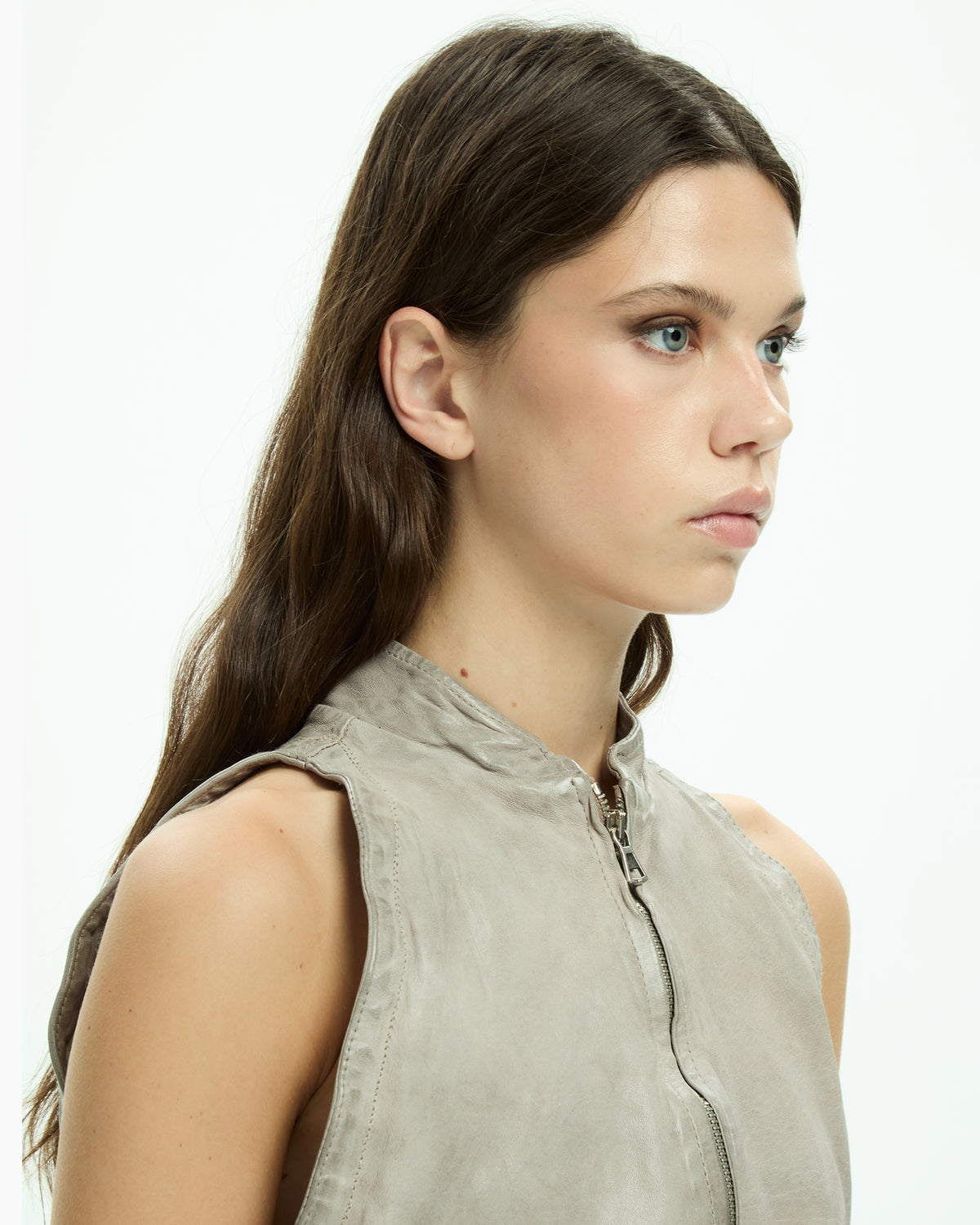 MLO Gilet smanicato con zip  GRIGIO