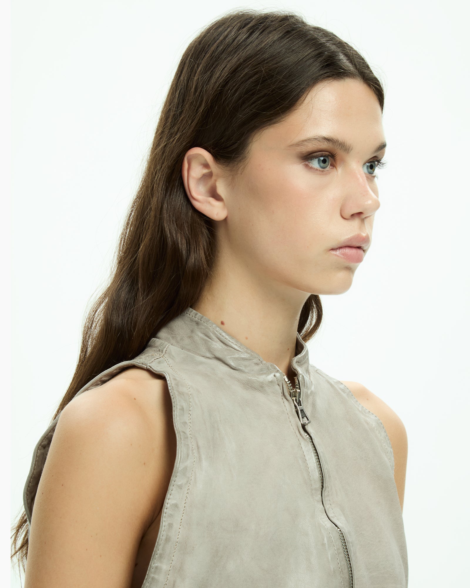 MLO Gilet smanicato con zip  GRIGIO