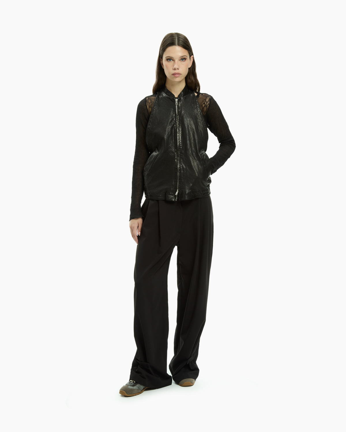 MLO Gilet smanicato con zip  NERO