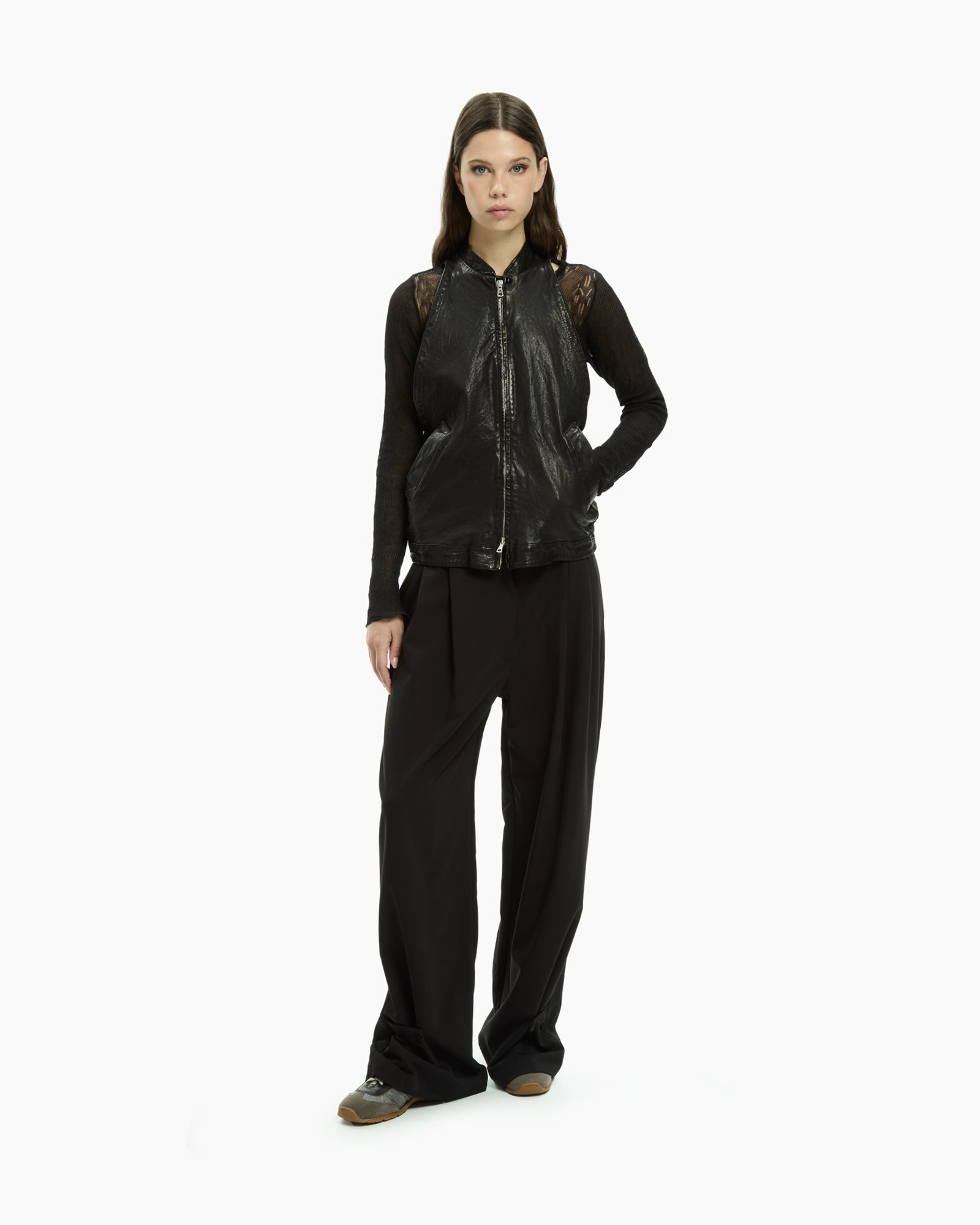 MLO Gilet smanicato con zip  NERO