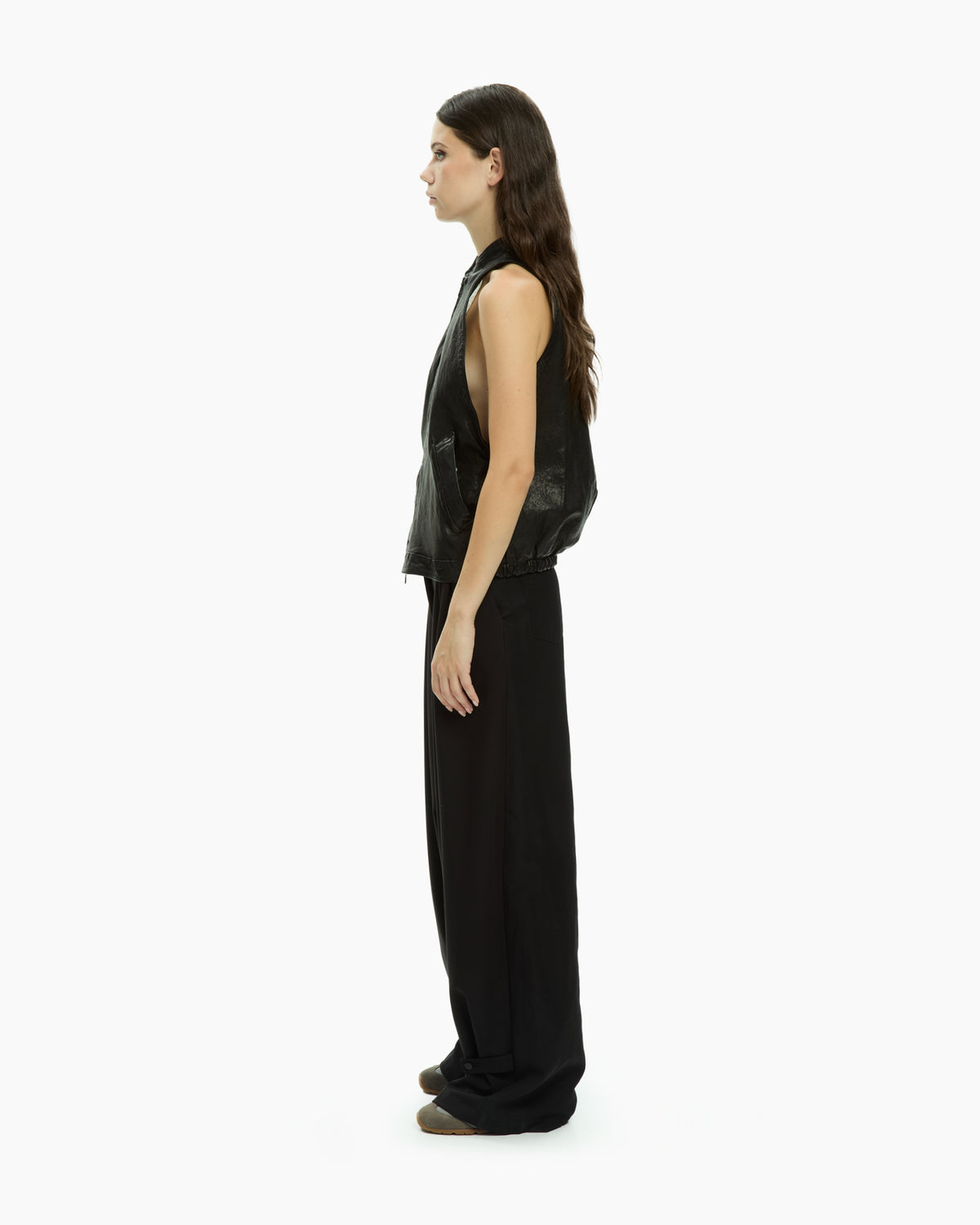MLO Gilet smanicato con zip  NERO