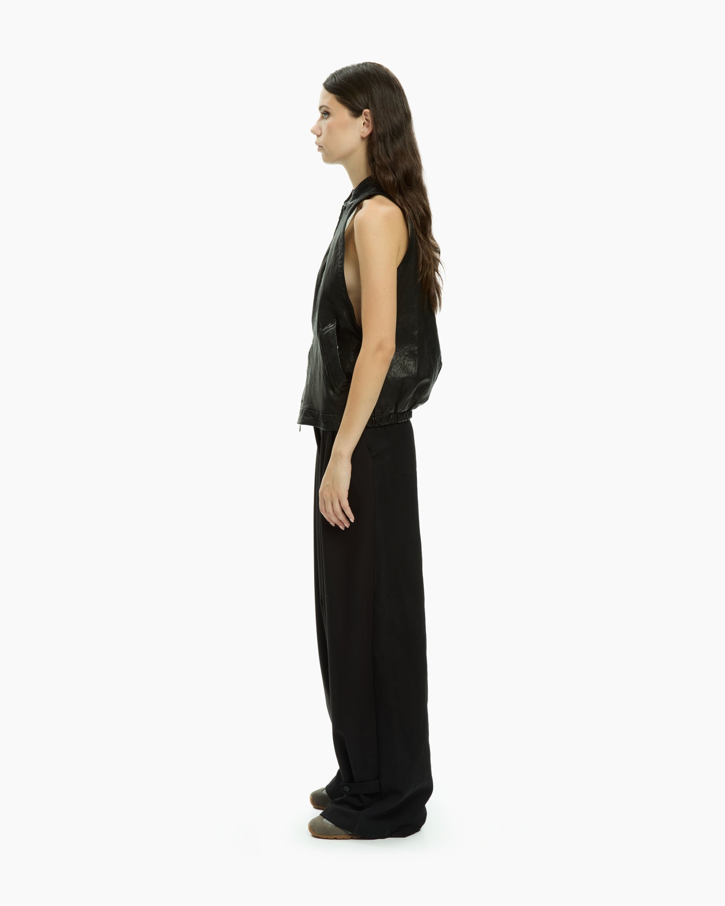 MLO Gilet smanicato con zip  NERO