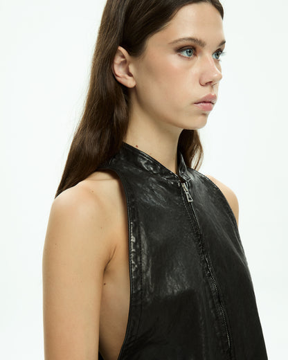 MLO Gilet smanicato con zip  NERO