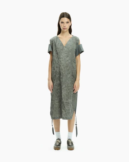 MLO Abito lungo con scollo a V GRIGIO