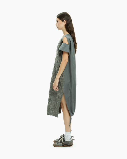 MLO Abito lungo con scollo a V GRIGIO