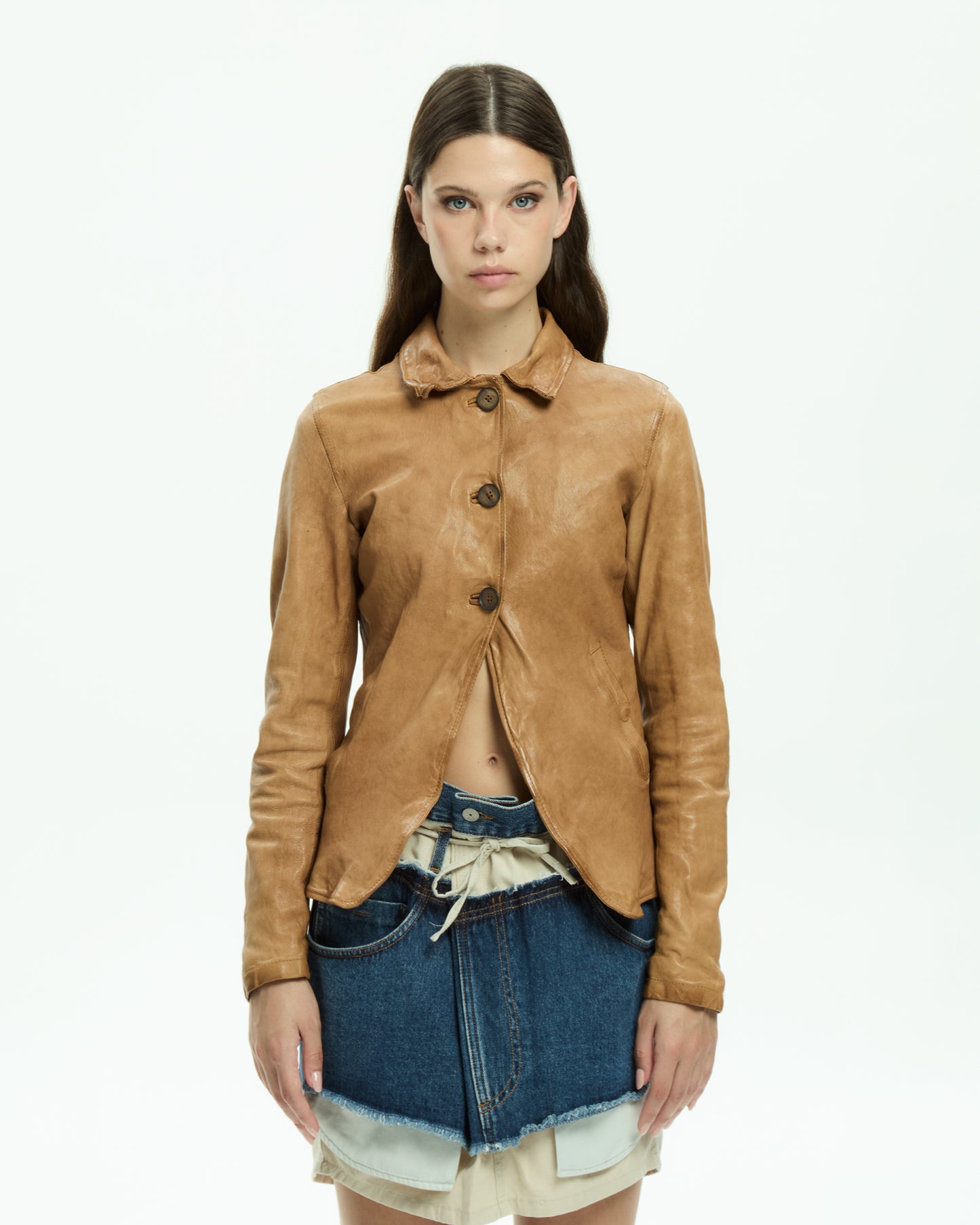 MLO Giacca in pelle BEIGE