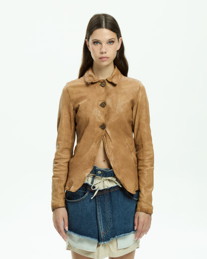 MLO Giacca in pelle BEIGE