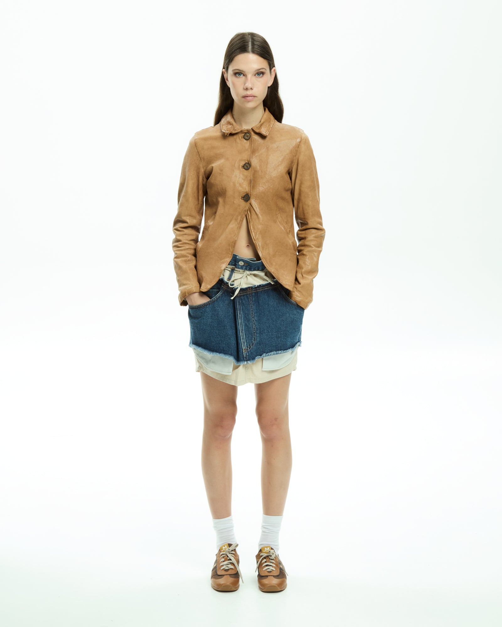 MLO Giacca in pelle BEIGE