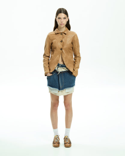 MLO Giacca in pelle BEIGE