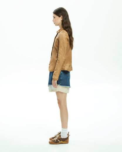 MLO Giacca in pelle BEIGE