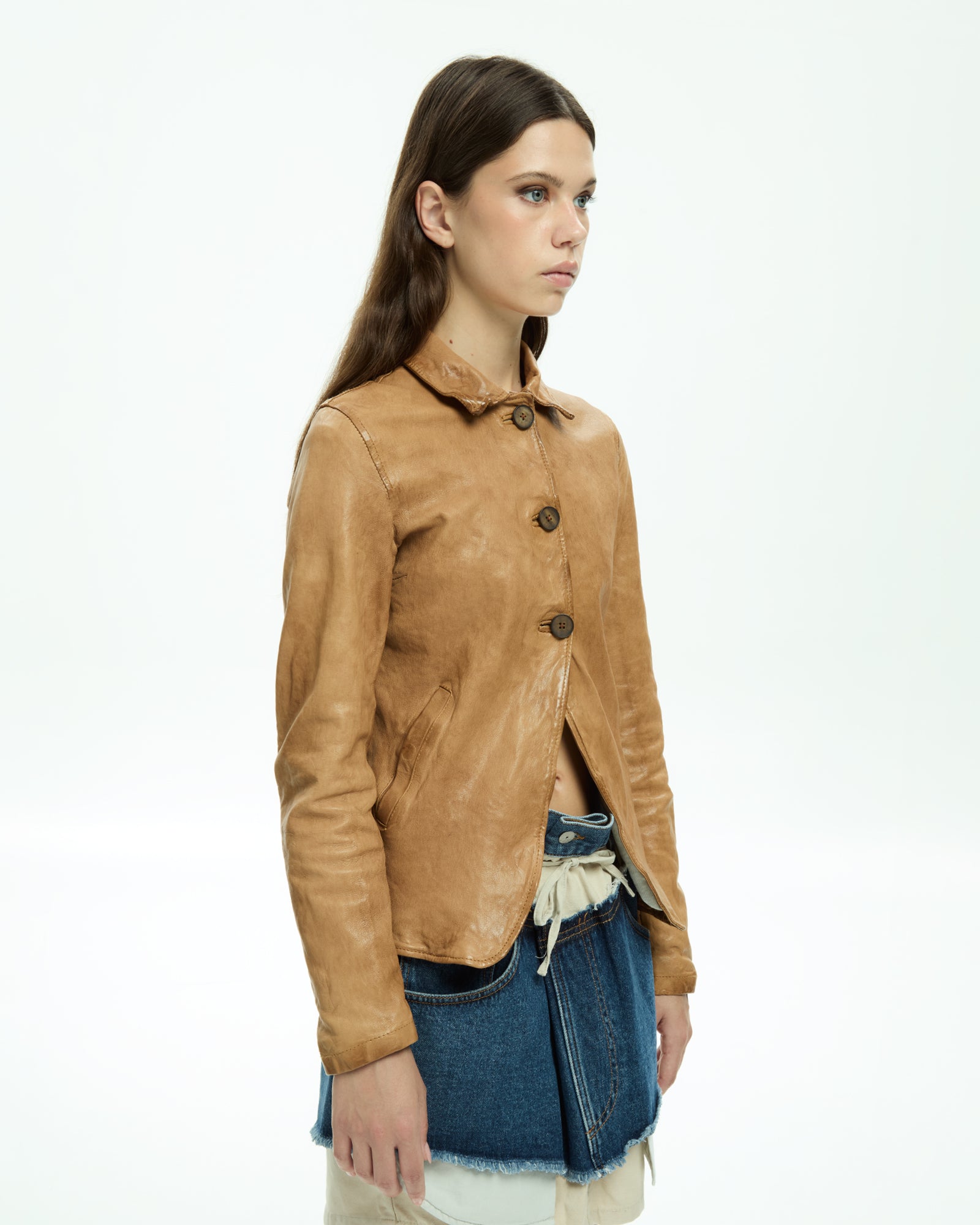 MLO Giacca in pelle BEIGE