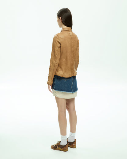 MLO Giacca in pelle BEIGE