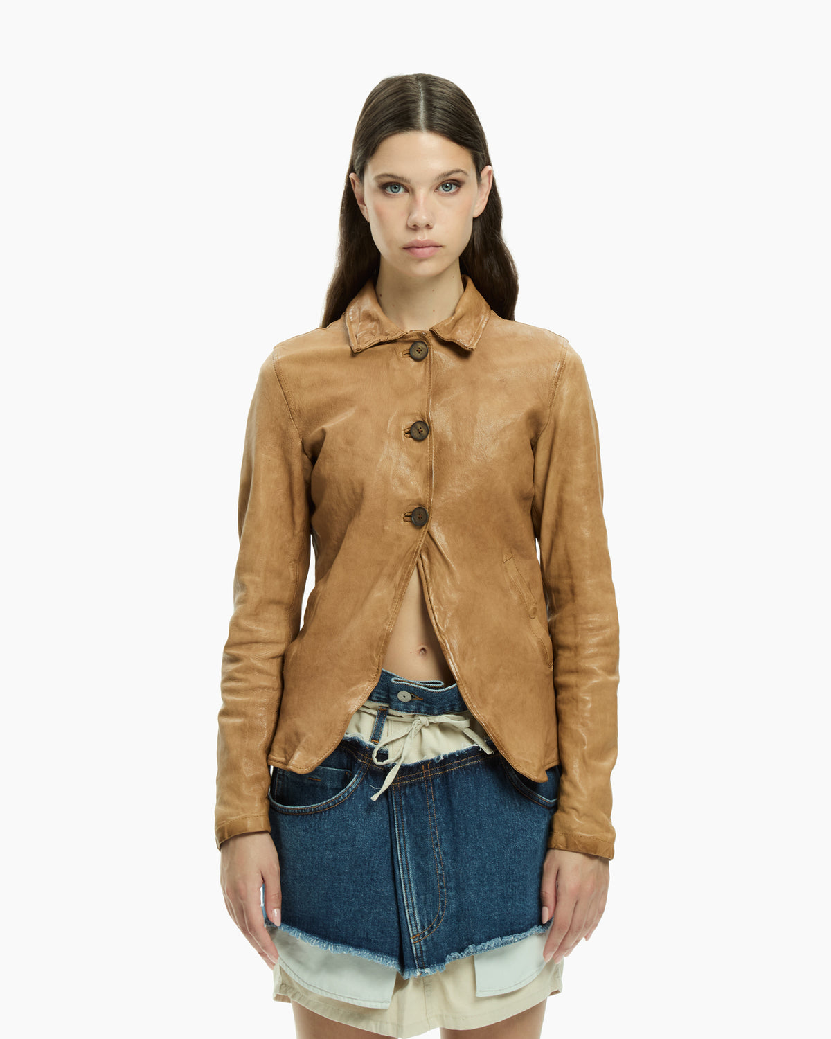 MLO Giacca in pelle BEIGE