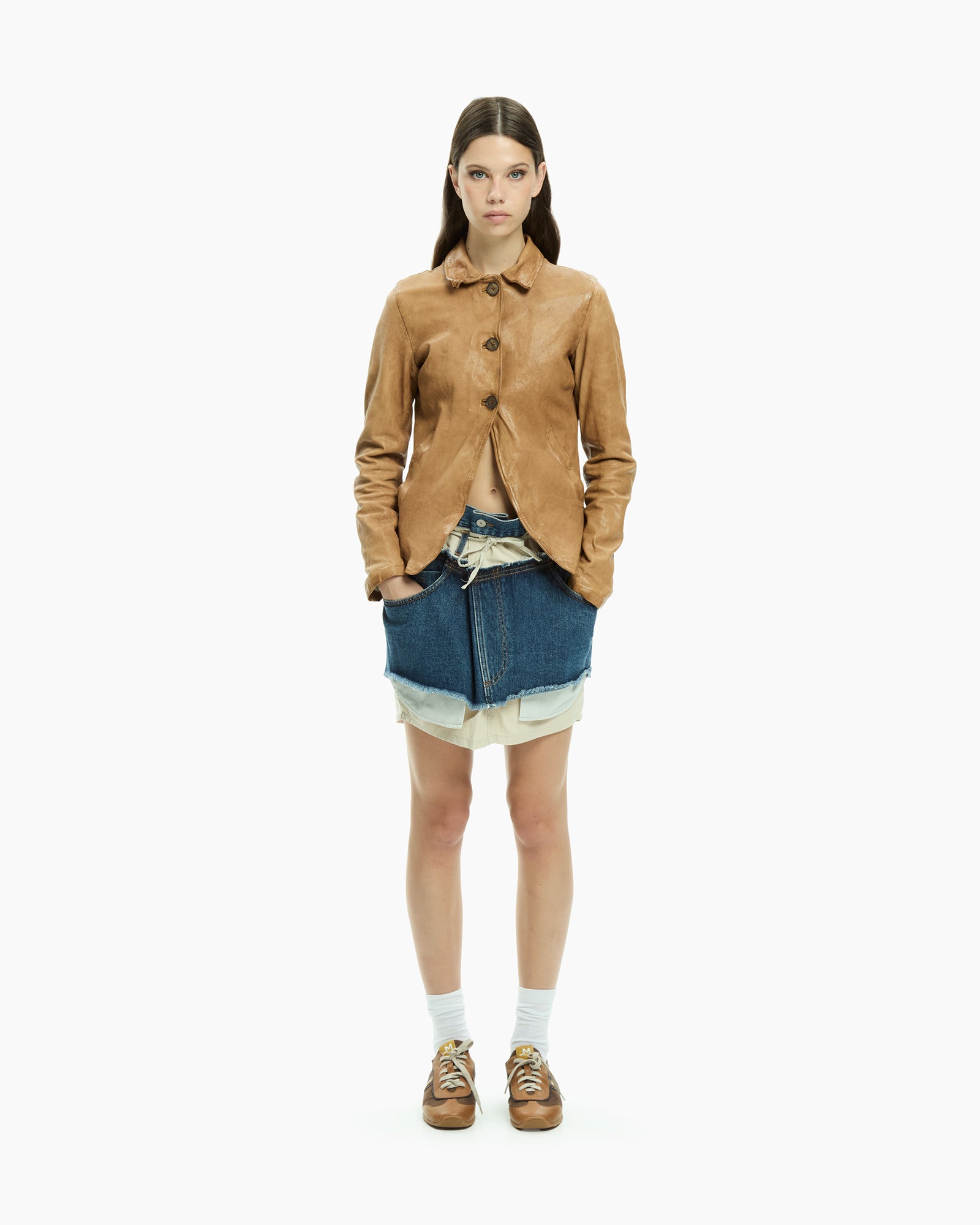 MLO Giacca in pelle BEIGE