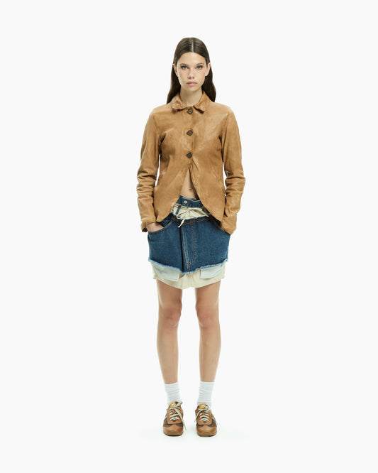 MLO Giacca in pelle BEIGE