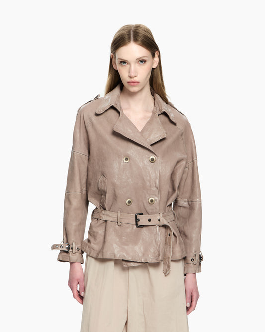 MLO Giacca in pelle GRIGIO