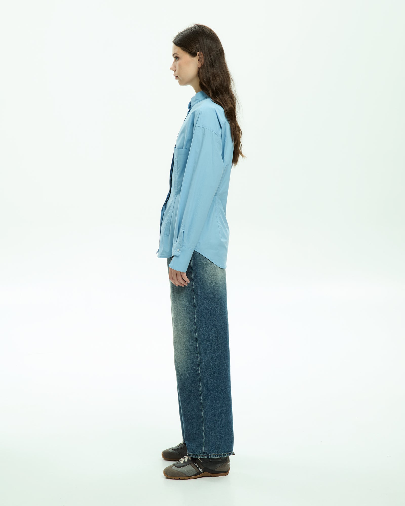 MLO Camicia con collo alla coreana CELESTE